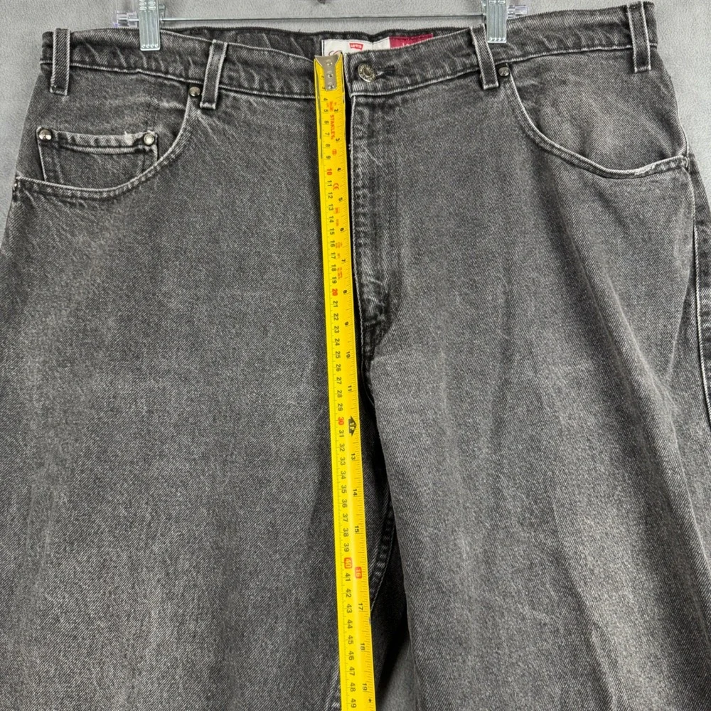 Levi Strauss Signature 545 Loose Fit Jeans Mens 40x28 Black Straight Orange Tab
